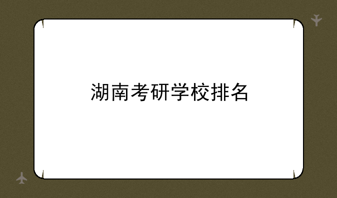 湖南考研学校排名