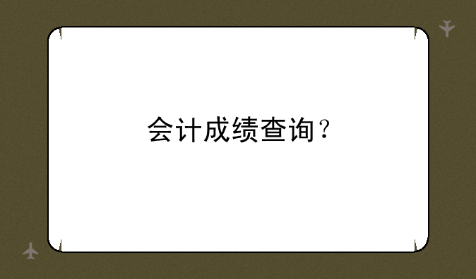 会计成绩查询？