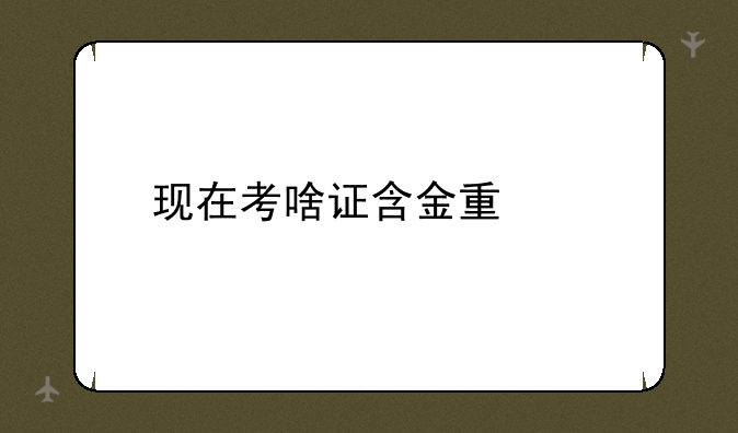 现在考啥证含金量高