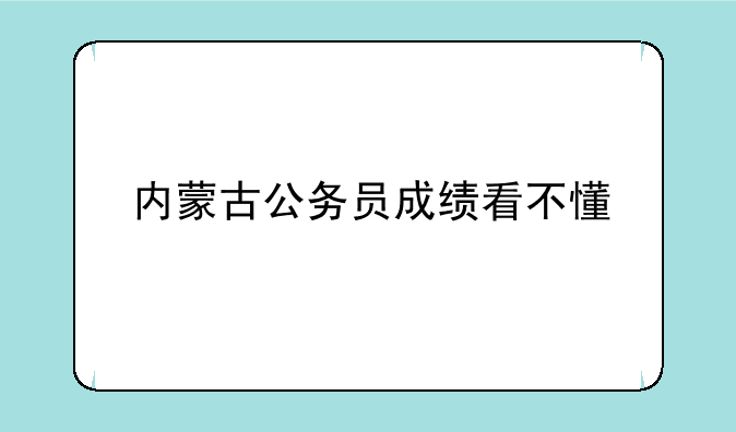 内蒙古公务员成绩看不懂