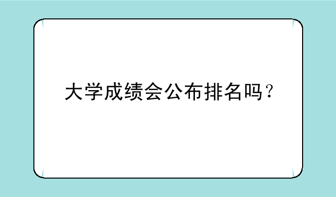 大学成绩会公布排名吗？