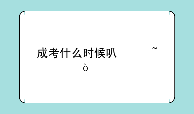 成考什么时候可以查询？