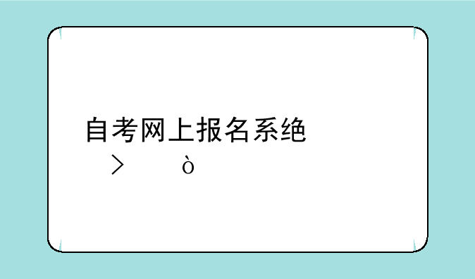 自考网上报名系统入口？