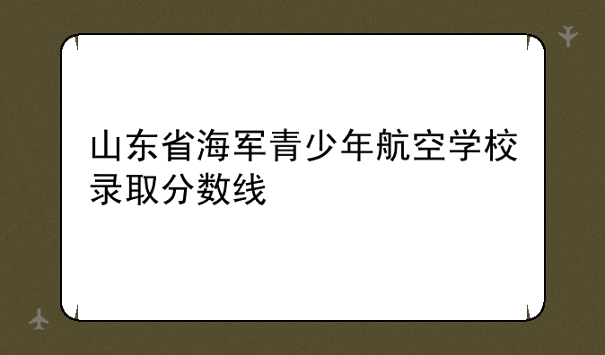 山东省海军青少年航空学校录取分数线