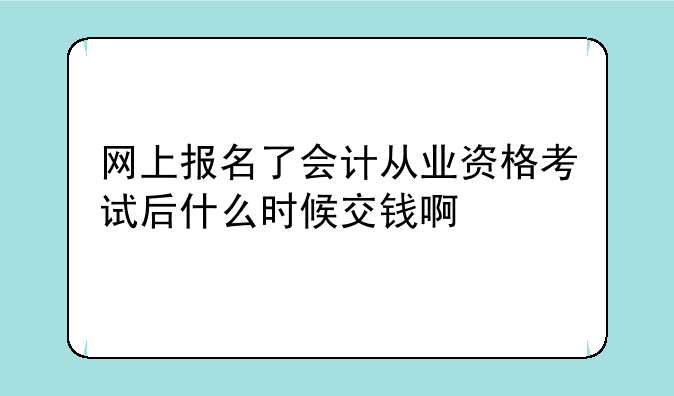 网上报名了会计从业资格考试后什么时候交钱啊